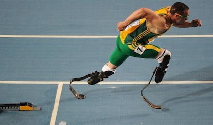 Oscar Pistorius, durante una competici&oacute;n