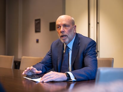 George Gatch, consejero delegado de JP Morgan Asset Management, durante la entrevista en la sede de la gestora en Londres.