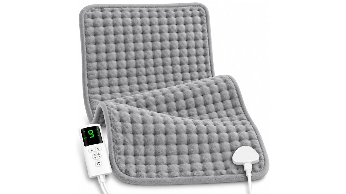 Almohadilla eléctrica lumbar con nueve niveles de calor.