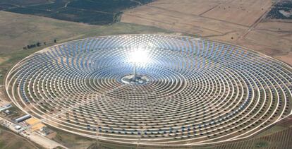 Imagen de una instalación termosolar. 