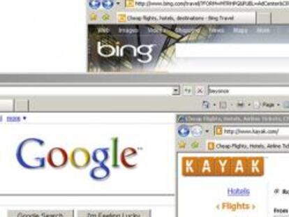 Portadas de los buscadores de Google y Bing