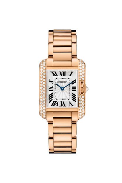 Reloj de Cartier de cuarzo,oro rosa y diamantes (30.300 euros).