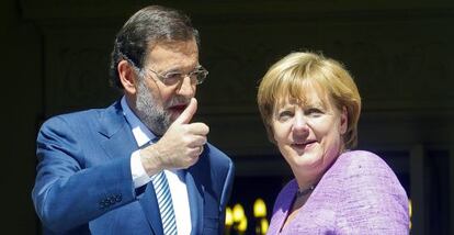 Mariano Rajoy recibe a Angela Merkel en La Moncloa, el pasado septiembre.