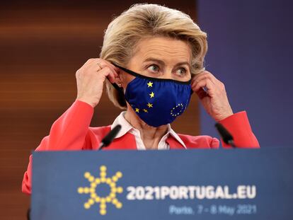 Ursula von der Leyen, este sábado en Oporto (Portugal).