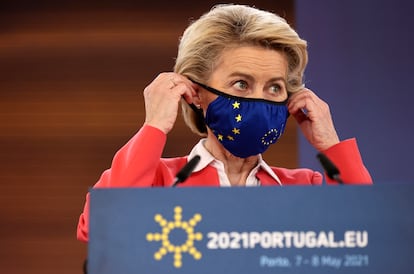 Ursula von der Leyen, este sábado en Oporto (Portugal).