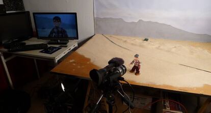 Imagen del estudio improvisado de grabación de Paco Gil que utilizó el programa Stop Motion Pro - Action HD.
