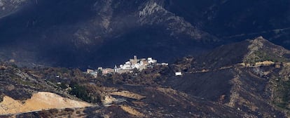 Vista panorámica de la zona quemada de altura