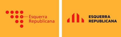 Los dos logotipos que pugnan por ser la imagen de ERC