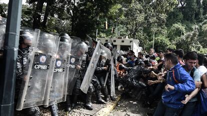 Protesta estudiantil en Caracas.
