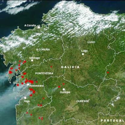 Fotografía tomada por el satélite Terra, el 7 de agosto de 2006 a las 13.10.