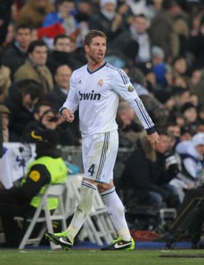 Ramos, tras la expulsión.