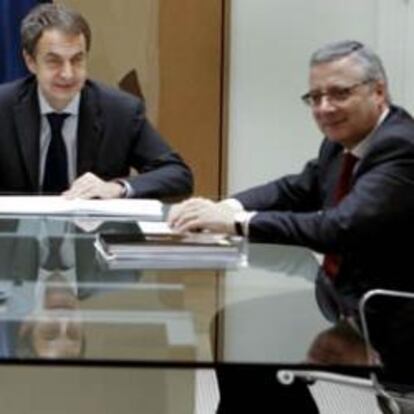 Miguel Sebastián, Elena Salgado, José Luis Rodríguez Zapatero y José Blanco.