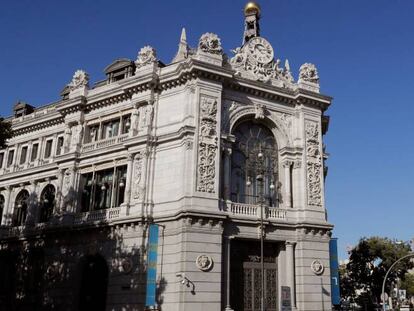 Fachada del Banco de España, en Madrid.