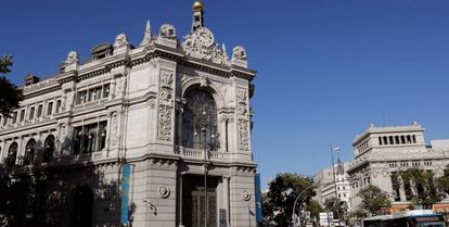 Fachada del Banco de España, en Madrid.