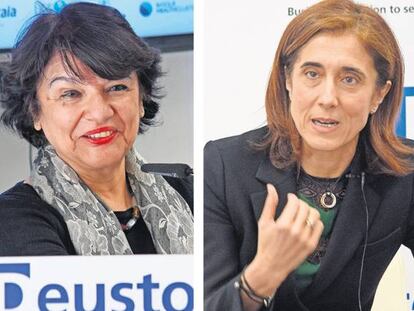 De izquierda a derecha, Soledad Murillo, secretaria de Estado de Igualdad; Pilar López, presidenta de Microsoft España, y María Ángeles Martín, premio Ada Byron 2018.