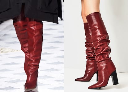 Botas XL, burdeos y arrugadas

A la izquierda, las botas de Vetements. A la derecha, las de Zara. Las boltas altas han aparecido en las cuatro colecciones que Vetements ha presentado hasta la fecha (en la útima Manolo Blahnik se encargó de su diseño). Imposible haberse criado en el frío georgiano y no crear botas a prueba de temperaturas negativas.