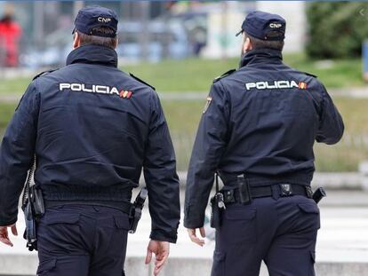 Spanish police officers in A Coruña, the city where the child was rescued.