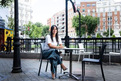 Begoña Villacís, en la Glorieta de Quevedo de Madrid, el pasado miércoles.