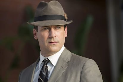 Jon Hamm, caracterizado como Don Draper, uno de los protagonistas de la serie &#039;Mad Men&#039;.