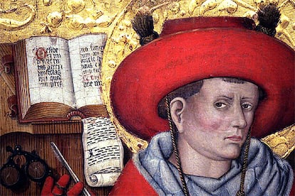 Detalle del fresco del retablo de Sant Jeroni, de Jaume Ferrer.