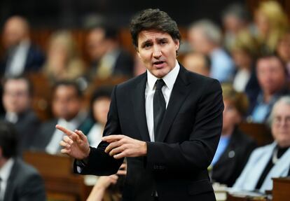 Justin Trudeau, durante una intervención en el Parlamento en Ottawa (Canada), el 19 de marzo. 