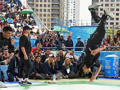 Competición de 'breakdance' en los Juegos Olímpicos de la Juventud en Buenos Aires en octubre de 2018.