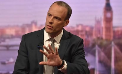 O secretário para o Brexit, Dominic Raab, na BBC.