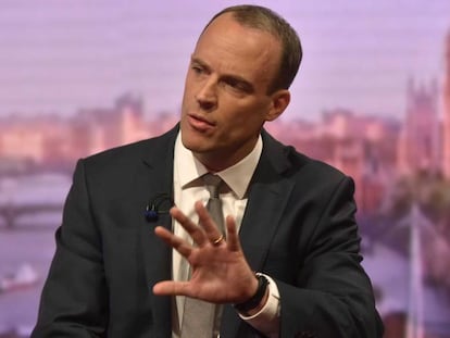 O secretário para o Brexit, Dominic Raab, na BBC.