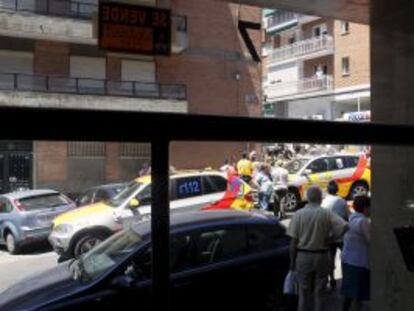 Vista, desde el portal del domicilio donde se produjo la agresión con ácido sulfúrico.