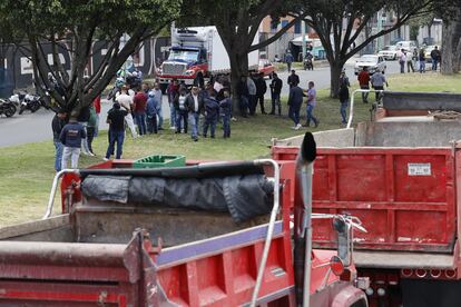 Manifestación de camioneros en Bogotá
