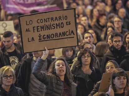 Manifestaci&oacute; a Barcelona contra la viol&egrave;ncia de g&egrave;nere.