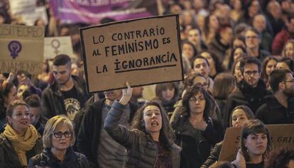 Manifestació a Barcelona contra la violència de gènere.