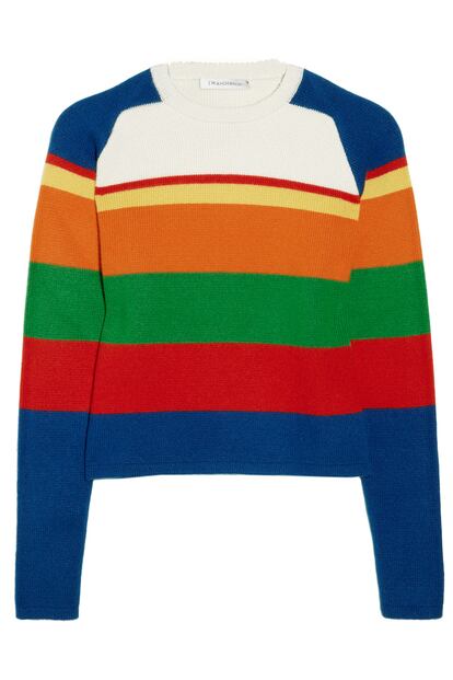 Este jersey de punto rayado de colores es un diseño de J.W. Anderson, y es perfecto para una tarde de otoño. (679 euros)