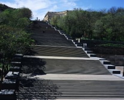 La escalinata de Odessa (Ucrania) donde Eisenstein rodó la conocida escena de 'El acorazado Potemkin' en 1925.