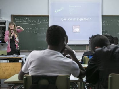 Alumnos de secundaria en un instituto catalán.