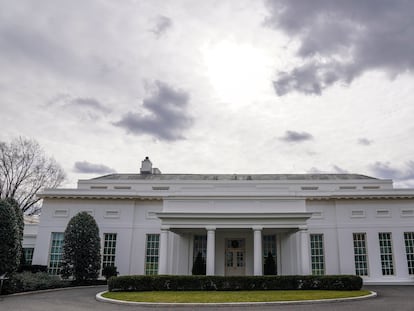 La entrada al ala oeste de la Casa Blanca, donde está el Despacho Oval, este lunes.