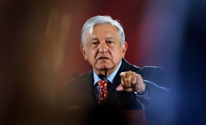 López Obrador, el martes, durante su conferencia matutina.