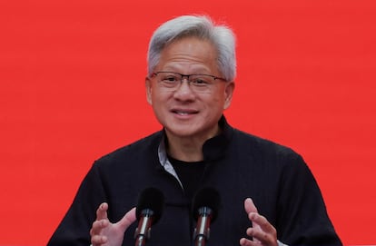 El consejero delegado de Nvidia, Jensen Huang, en una conferencia en Pekín, el miércoles.