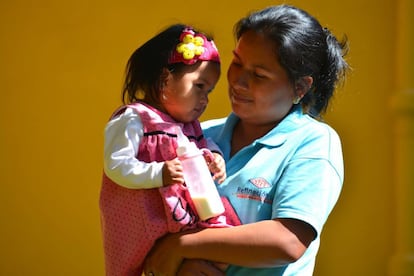 Rilma Jaldín, boliviana de 31 años, fue tratada de Chagas. Su hija Britany, de 18 meses, no contrajo la enfermedad.