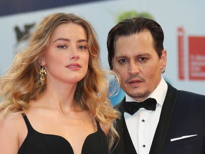 Los actores Johnny Depp y Amber Heard en el Festival de Venecia en septiembre de 2015.