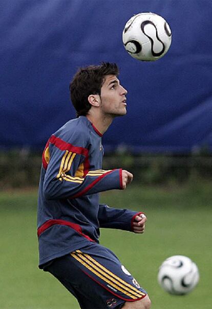 Cesc, durante el entrenamiento de ayer.