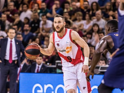 Marcelinho Huertas, jugador del Baskonia, durante el encuentro contra el FC Barcelona el pasado 10 de junio.