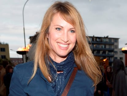 Eva Sannum, en la alfombra roja de un estreno en Oslo en 2012.
