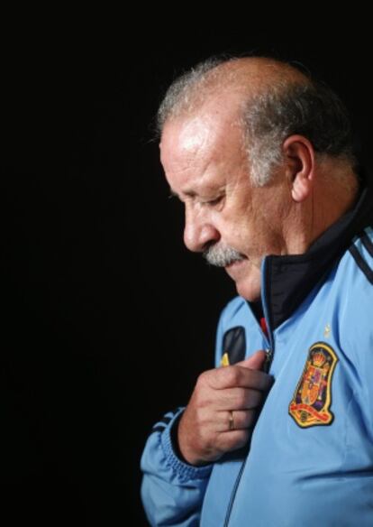 Del Bosque, antes de una rueda de prensa.