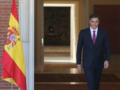 El presidente Pedro Sánchez, antes de reunirse con Susana Díaz este lunes en La Moncloa.
 
 
 