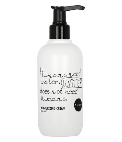 Crema corporal hidratante con mensaje en el packaging de Crea-m (25 euros)