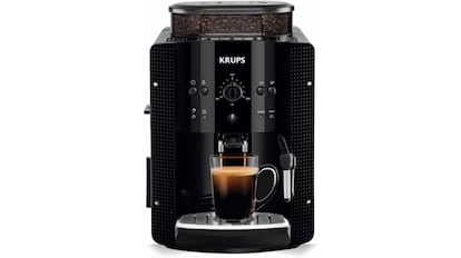 Vista de la cafetera superautomática Krups Roma.