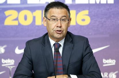 Josep Maria Bartomeu en una rueda de prensa el pasado Junio. 