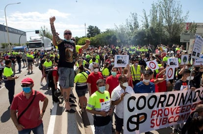 Protestas por el cierre de Nissan en Barcelona.