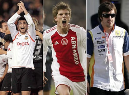 Albiol, Huntelaar y Fernando Alonso.